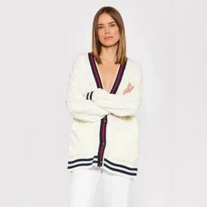 🌺AMERICAN EAGLE SCHOLAR OVERSIZED WHITE CARDIGAN SWEATER SIZE XS🌺